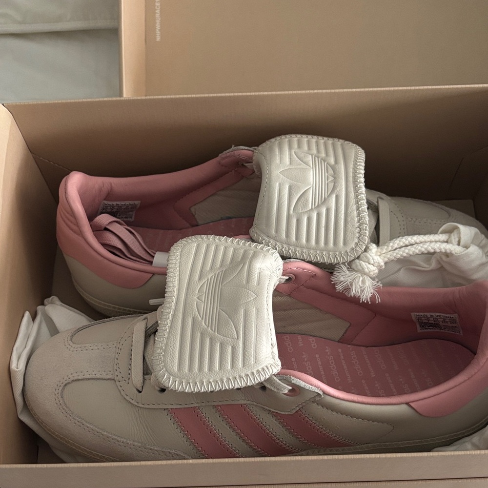 Human race Adidas Pink and Cream Sneakers